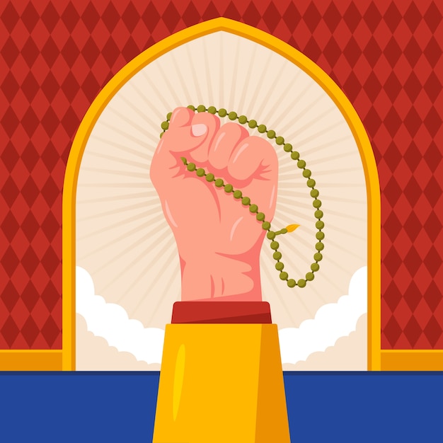 Flat design tasbih illustration