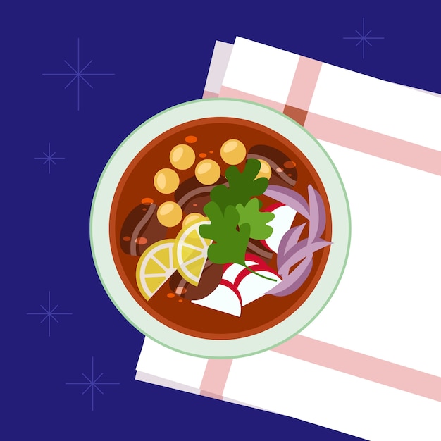 Flat design tasty pozole illustration