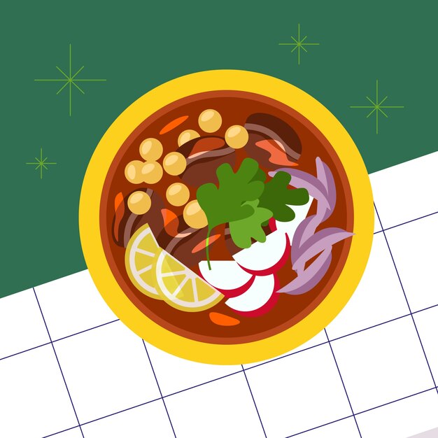 Flat design tasty pozole illustration