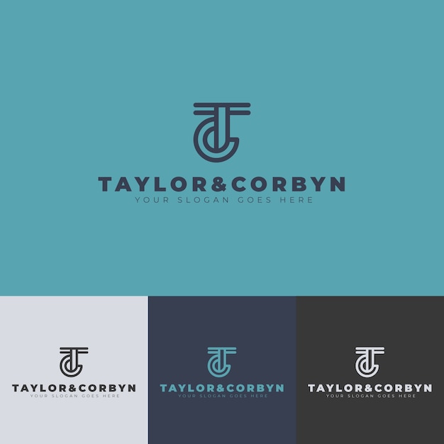 Free vector flat design tc  logo design template