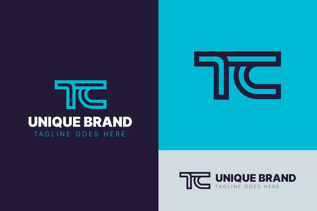 Free Vector flat design tc logo design