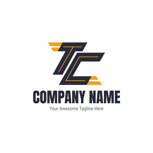 Flat design tc logo template