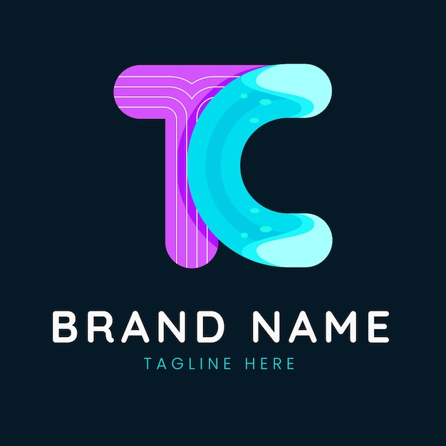 Flat design tc logo template