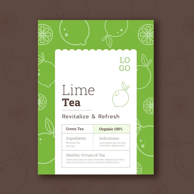 Free Vector flat design tea label template