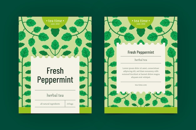 Free vector flat design tea label template