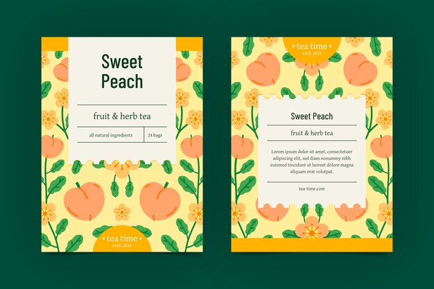 Flat design tea label template