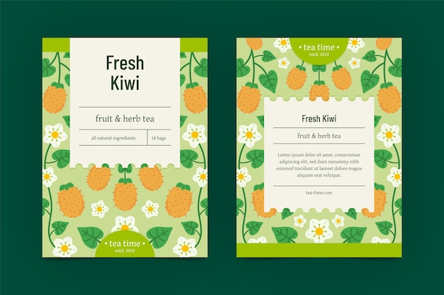 Flat design tea label template