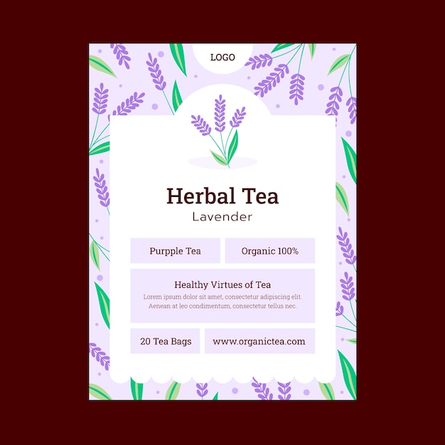 Free Vector flat design tea label template