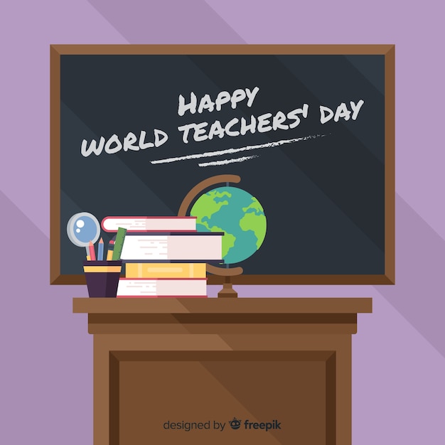 Free Vector flat design teachers day background