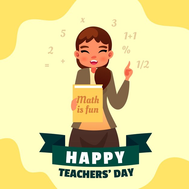 Flat design teachers day concept