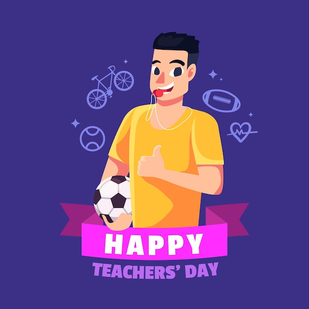 Flat design teachers day concept