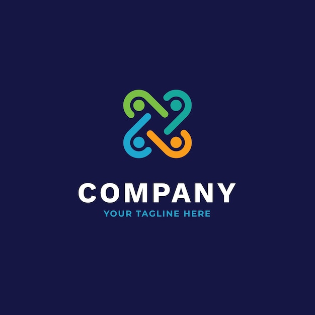 Flat design teamwork logo design