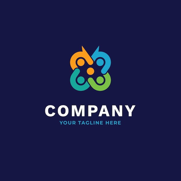 Flat design teamwork logo design