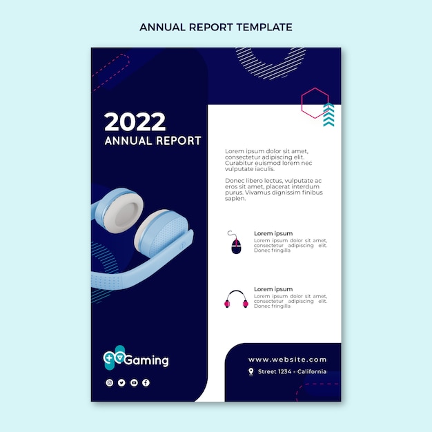 Flat design technology annual report template