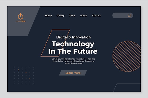 Free Vector flat design technology landing page template