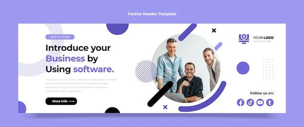 Free Vector flat design technology twitter header template