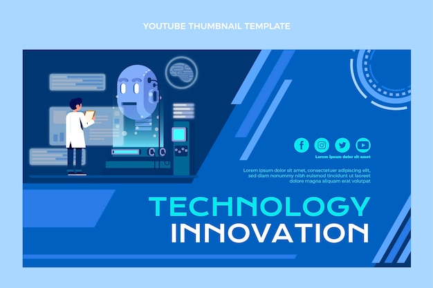 Flat design technology youtube thumbnail