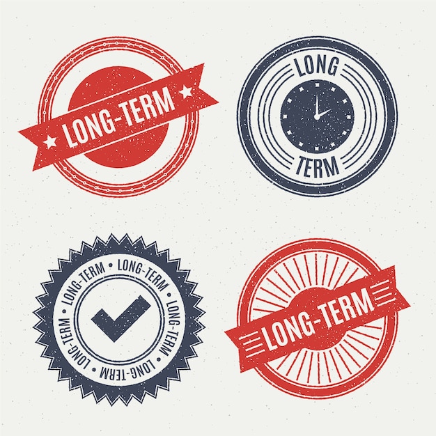 Free vector flat design term stamp collection