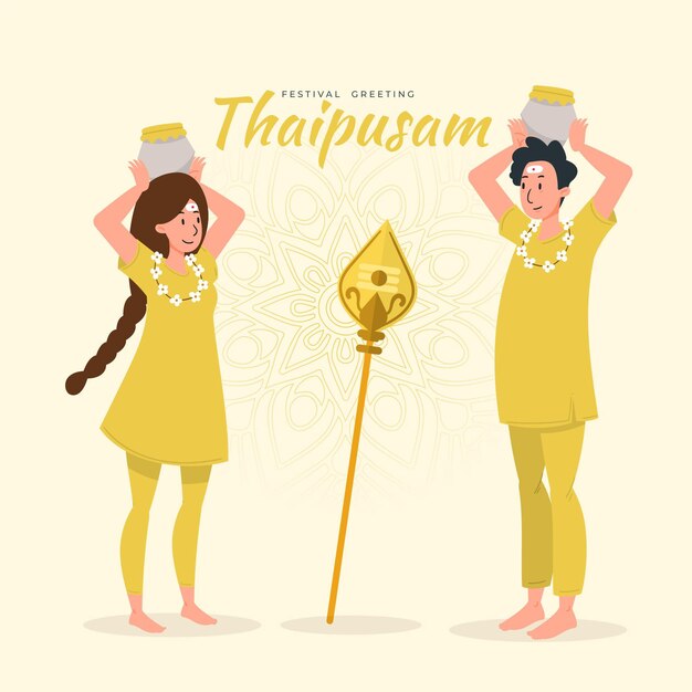 Flat design thaipusam festival