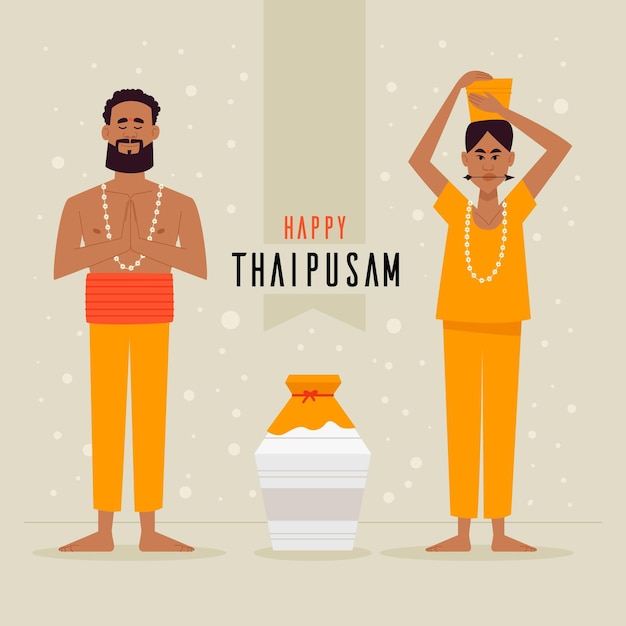 Flat design thaipusam festival