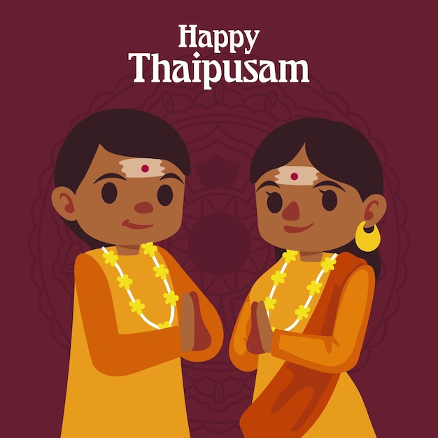 Free Vector flat design thaipusam festival