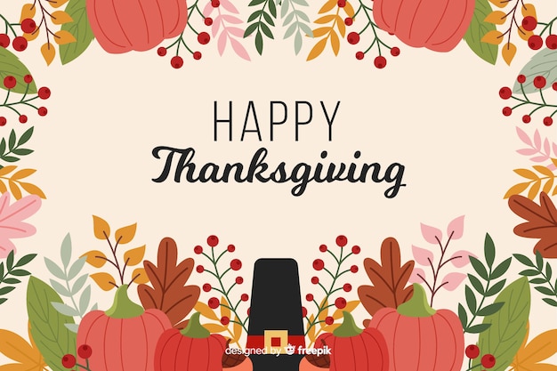 Flat design of thanksgiving background