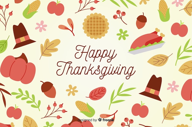 Flat design of thanksgiving background