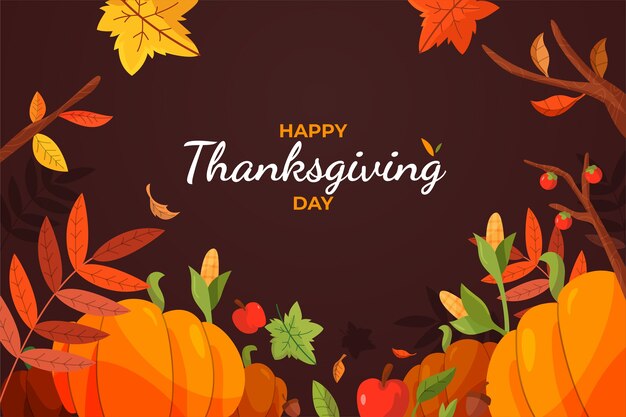 Flat design thanksgiving background