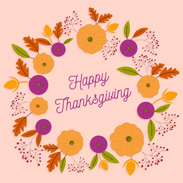 Flat design thanksgiving background