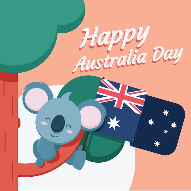 Flat design theme for australia day celebration