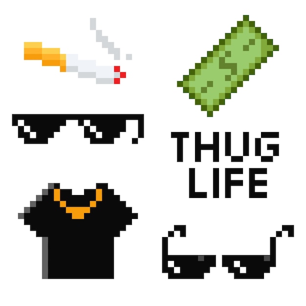 Free vector flat design  thug life sunglasses element collection