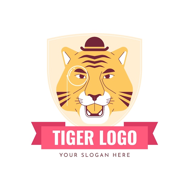 Free vector flat design tiger logo design