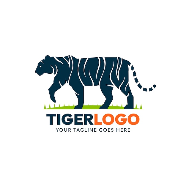 Flat design tiger logo design