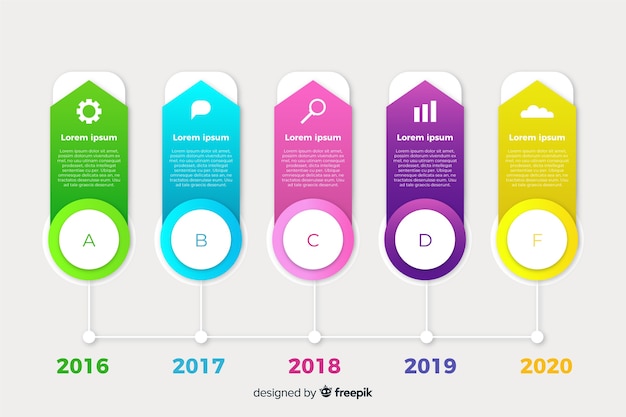 Flat design timeline infographic