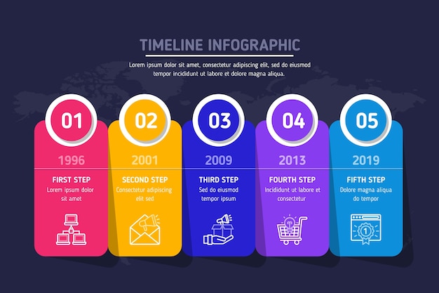 Flat design timeline infographic