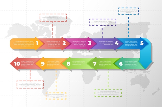 Flat design timeline infographic