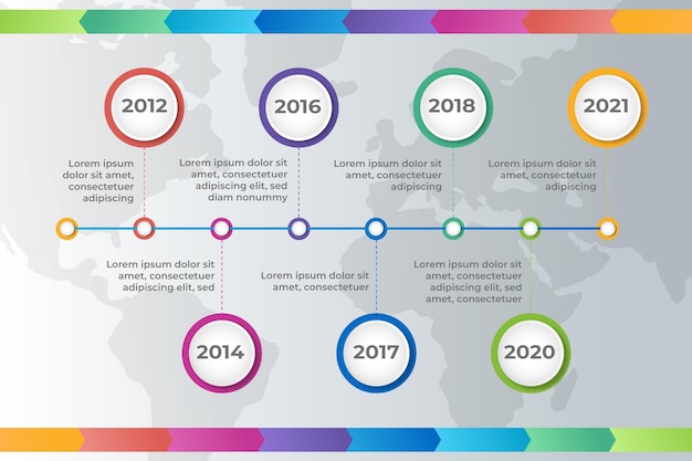 Flat design timeline infographic