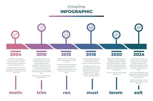 Flat design timeline infographic