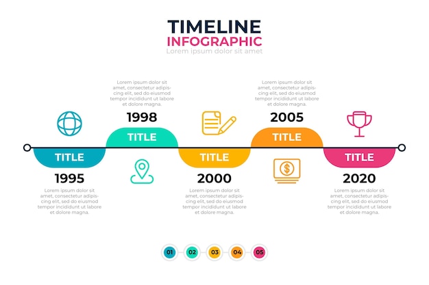 Flat design timeline infographic