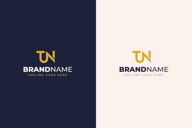 Flat design tn or nt logo template