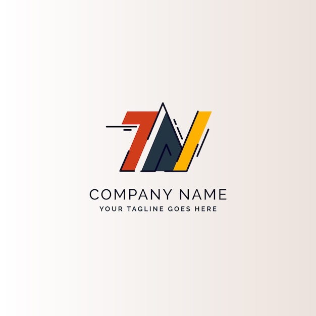 Flat design tn or nt logo template