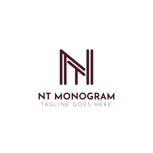 Flat design tn or nt logo template