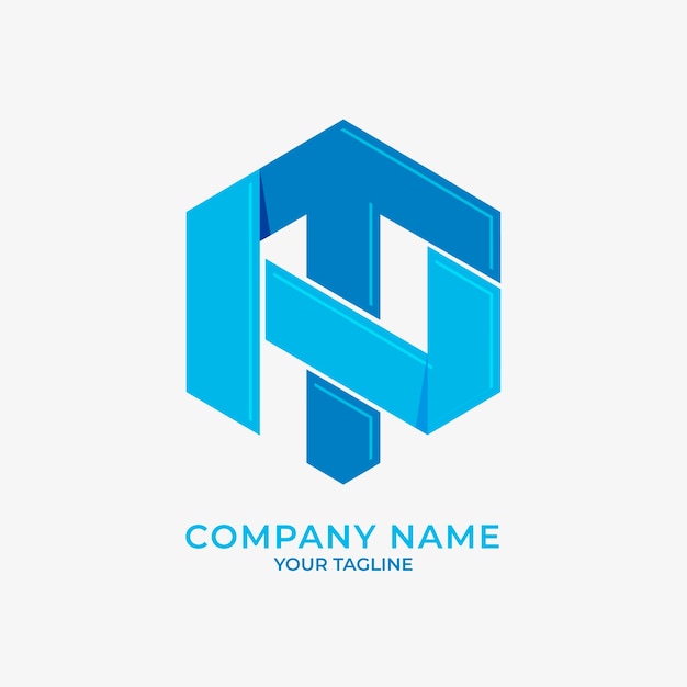 Flat design tn and nt logo template