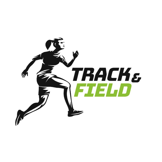 Flat design track and field logo template