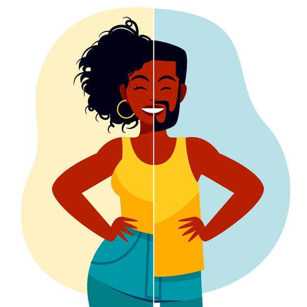 Flat design transgender representation illustrated