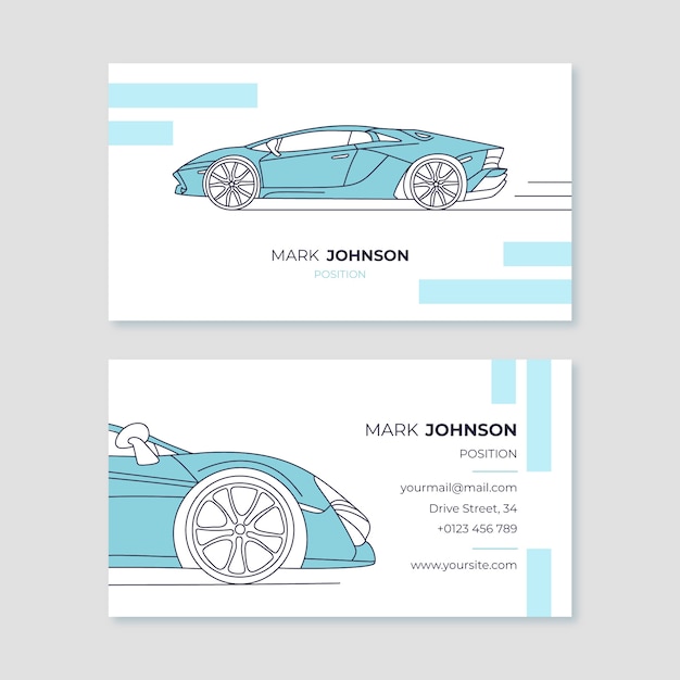 Flat design transport business card template