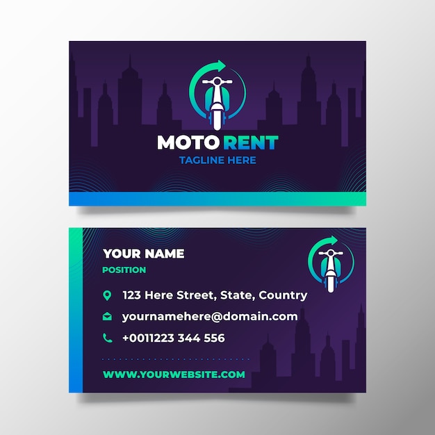 Flat design transport business card template