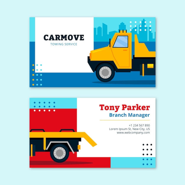 Free Vector flat design transport business card