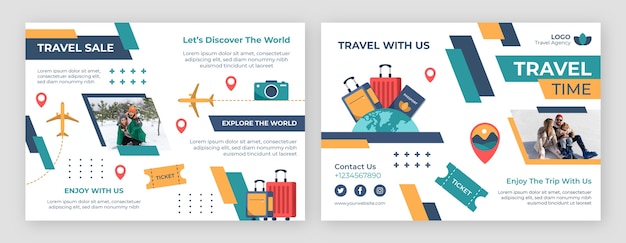 Free vector flat design travel agency brochure template