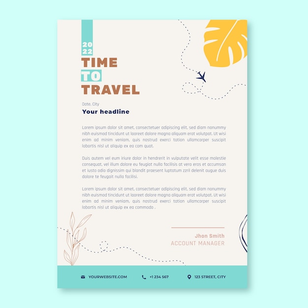 Flat design travel agency design